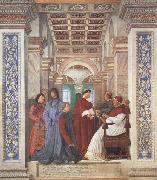 Melozzo da Forli Pope Sixtus IV appoints Platina as Prefect of the Vatican Library (mk45) France oil painting artist